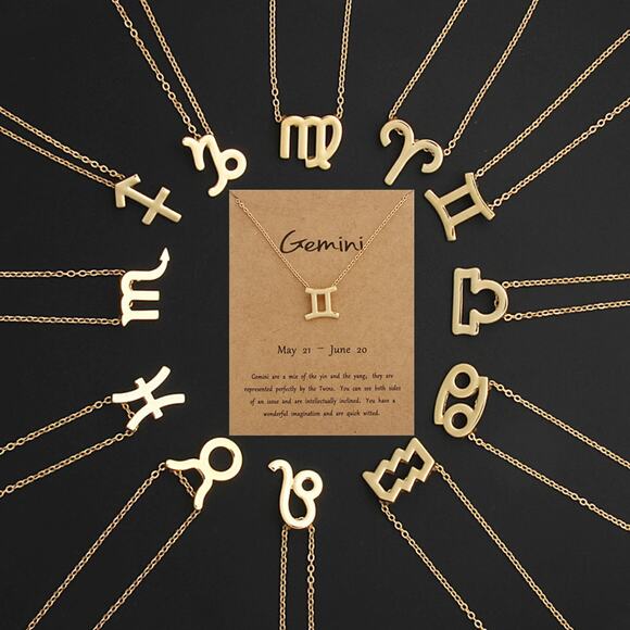 2/$30 Astrology Necklace Virgo Gold Tone Constellation Necklace Gift Simple - Picture 3 of 6